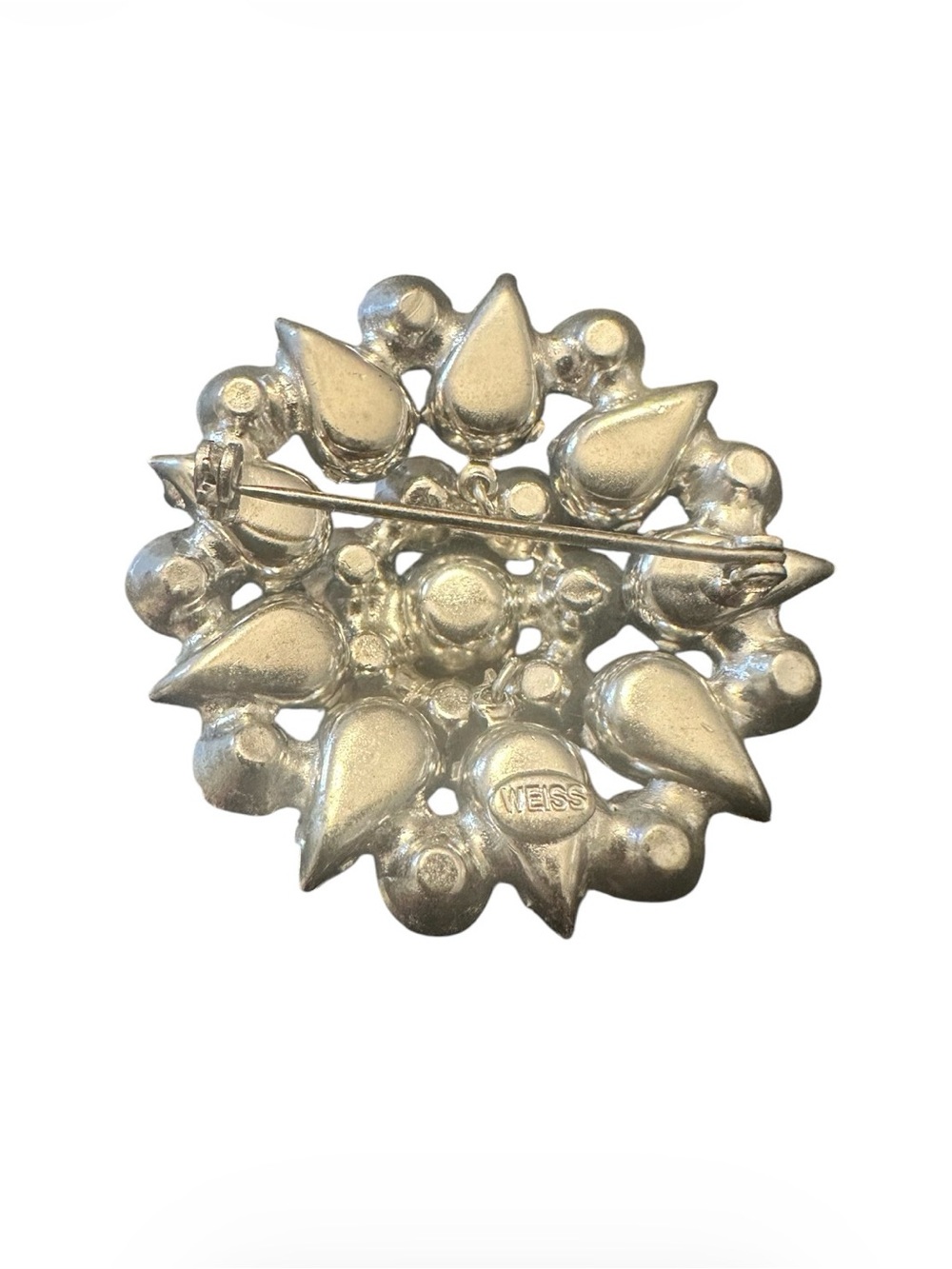 Vintage Albert Weiss Sparkling Clear Rhinestone Cluster Brooch - Picture 3 of 5